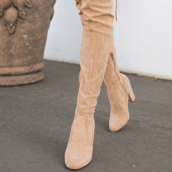 Isabella Nude Over The Knee Thigh High Boots - Picture 4 of 8